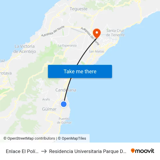 Enlace El Polígono to Residencia Universitaria Parque De Las Islas map