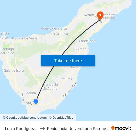 Lucio Rodríguez Gómez to Residencia Universitaria Parque De Las Islas map