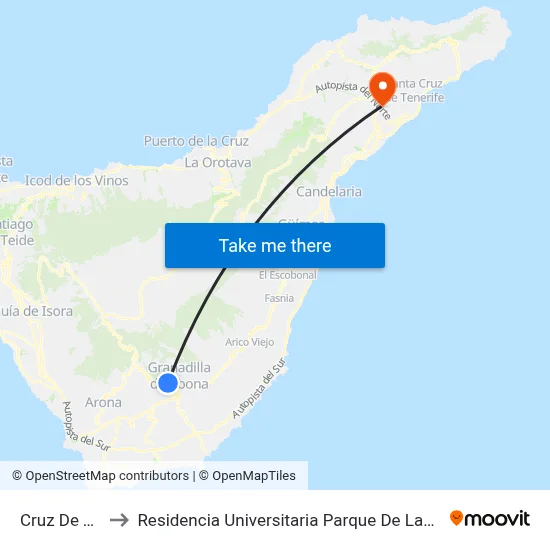 Cruz De Tea to Residencia Universitaria Parque De Las Islas map