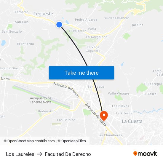 Los Laureles to Facultad De Derecho map