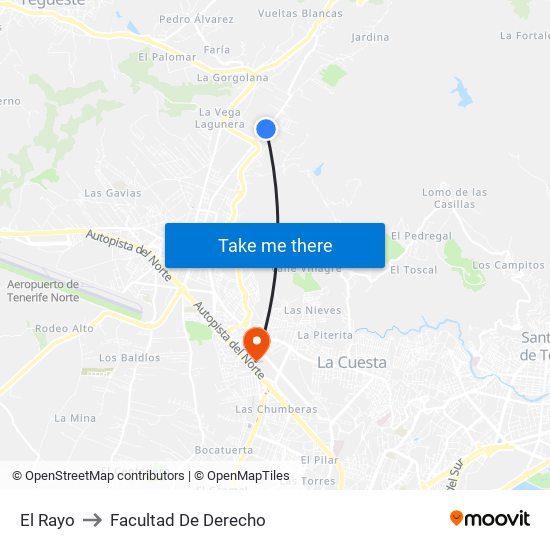 El Rayo to Facultad De Derecho map