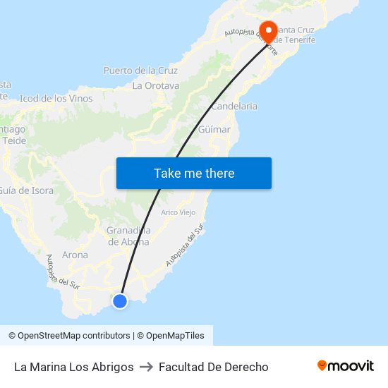 La Marina  Los Abrigos to Facultad De Derecho map