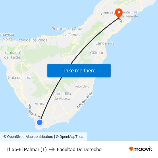 Tf 66-El Palmar (T) to Facultad De Derecho map