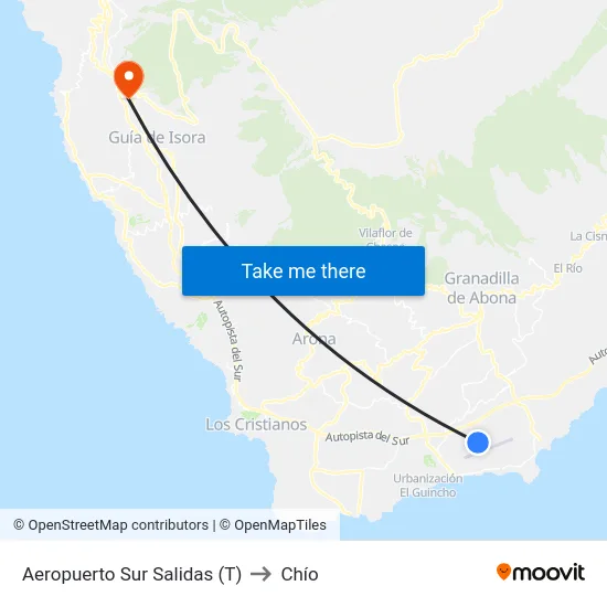 Aeropuerto Sur Salidas (T) to Chío map