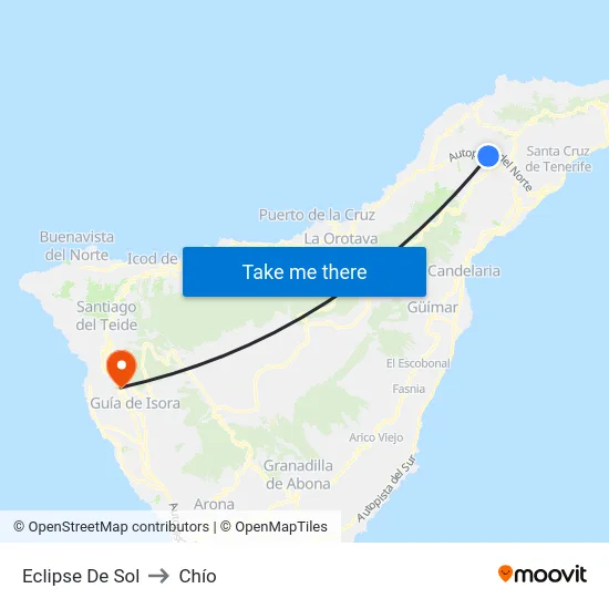 Eclipse De Sol to Chío map