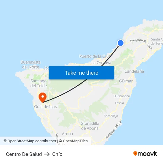 Centro De Salud to Chío map
