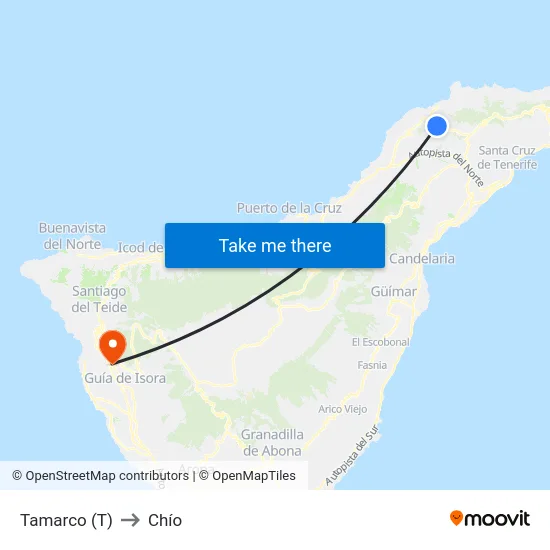 Tamarco (T) to Chío map