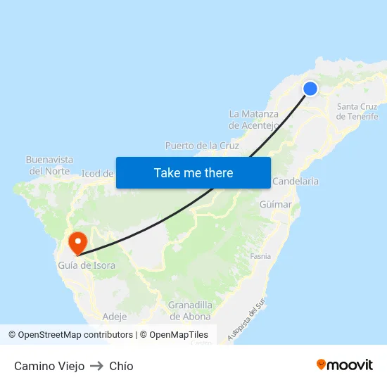 Camino Viejo to Chío map