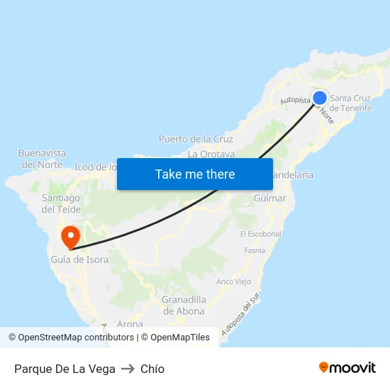 Parque De La Vega to Chío map