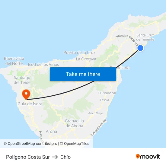 Polígono Costa Sur to Chío map