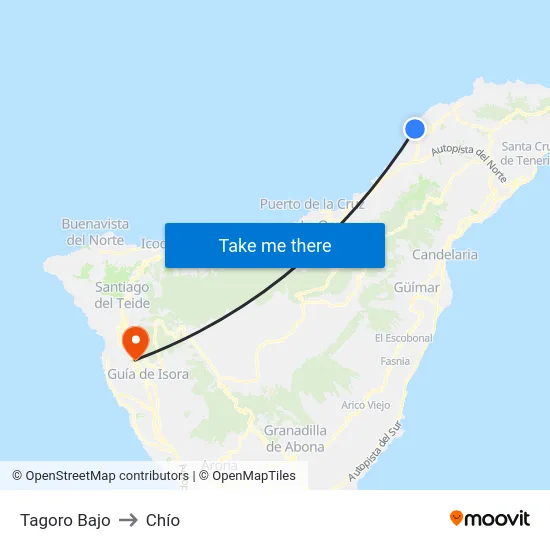 Tagoro Bajo to Chío map