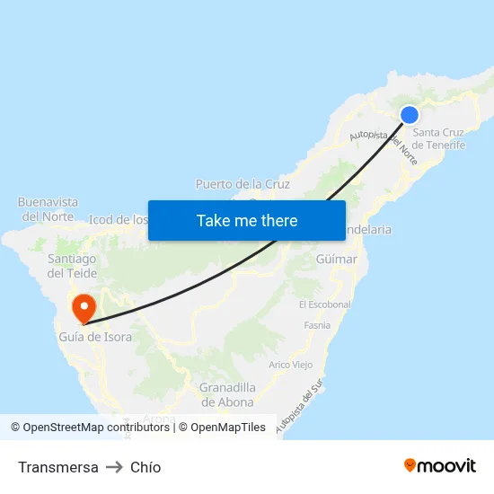 Transmersa to Chío map