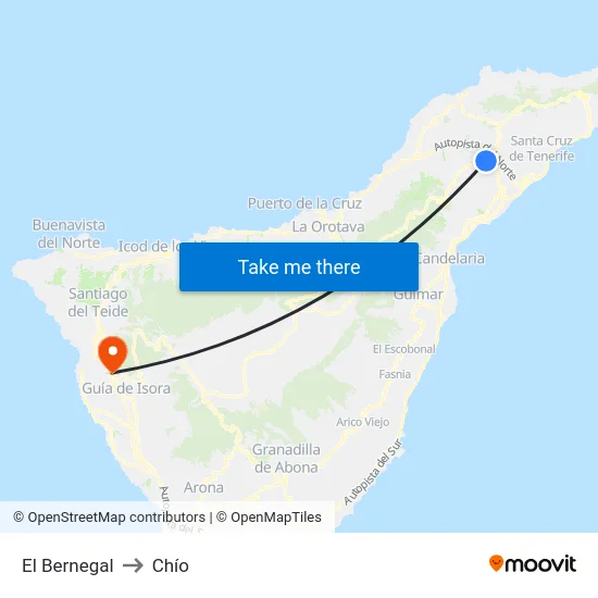 El Bernegal to Chío map