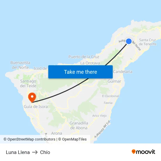 Luna Llena to Chío map