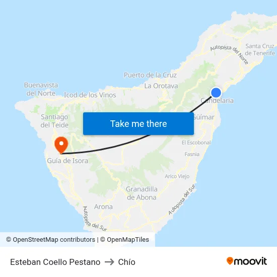 Esteban Coello Pestano to Chío map