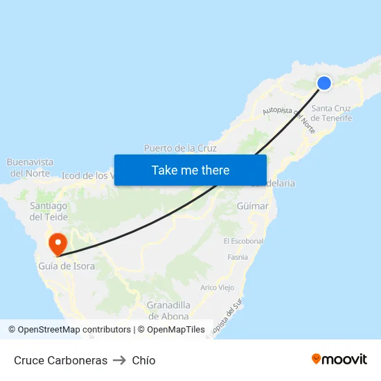 Cruce Carboneras to Chío map