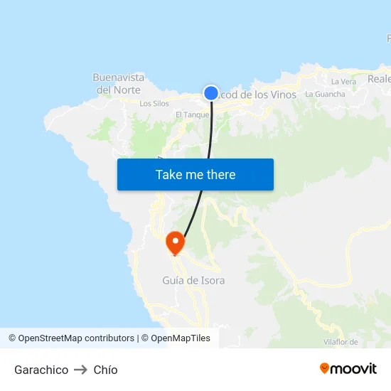 Garachico to Chío map