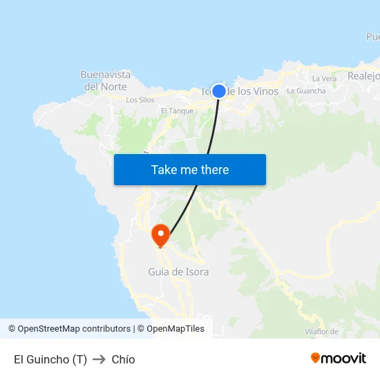 El Guincho (T) to Chío map