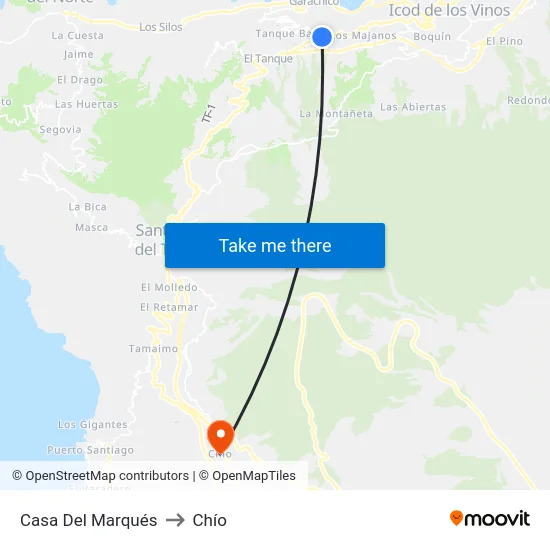 Casa Del Marqués to Chío map