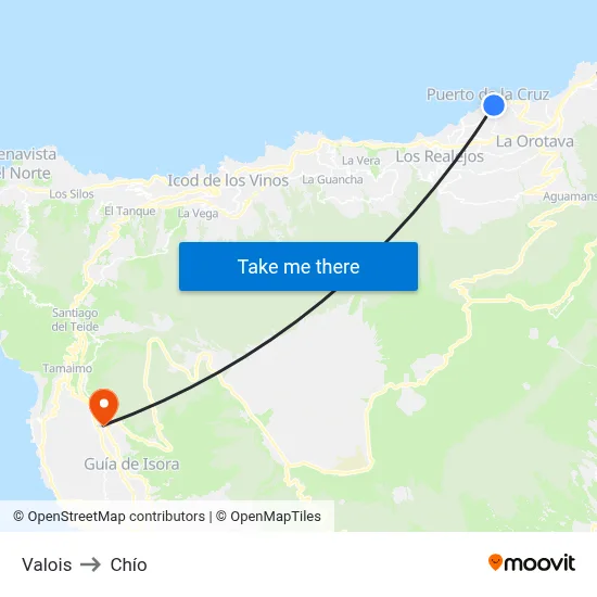 Valois to Chío map