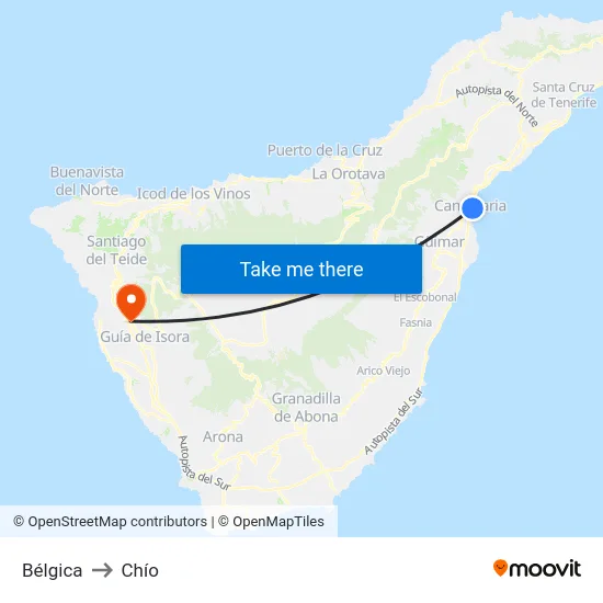 Bélgica to Chío map