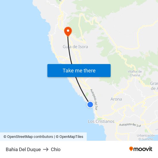 Bahia Del Duque to Chío map