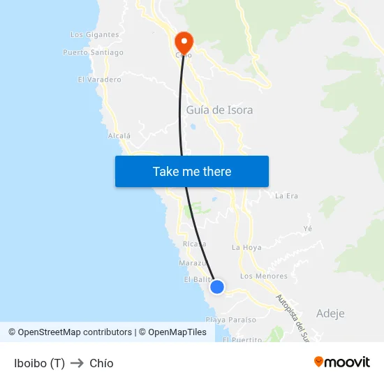 Iboibo (T) to Chío map
