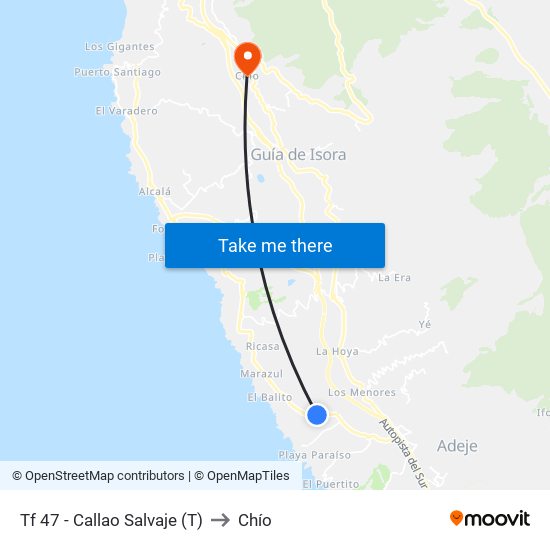 Tf 47 - Callao Salvaje (T) to Chío map