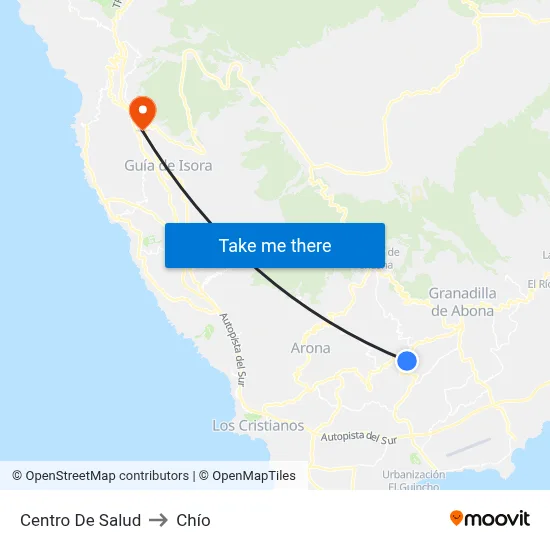 Centro De Salud to Chío map