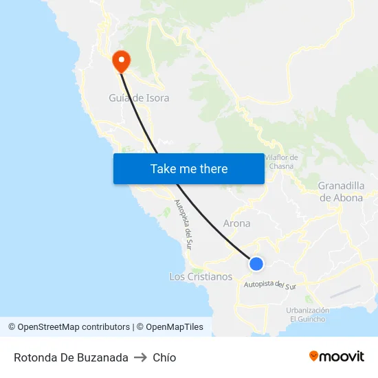 Rotonda De Buzanada to Chío map