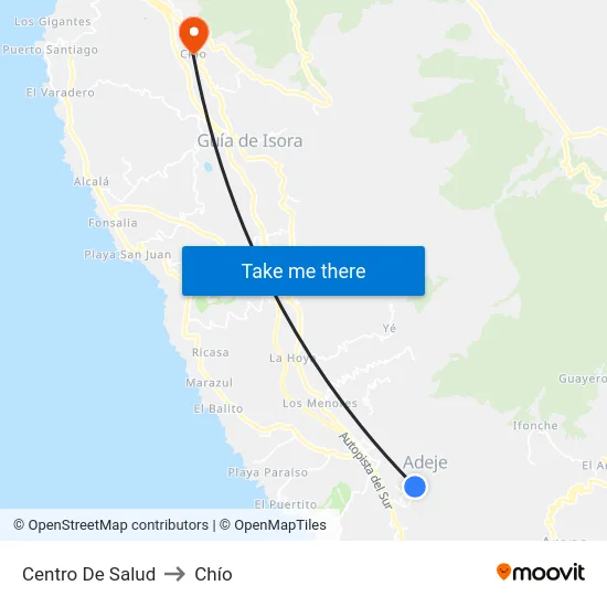 Centro De Salud to Chío map
