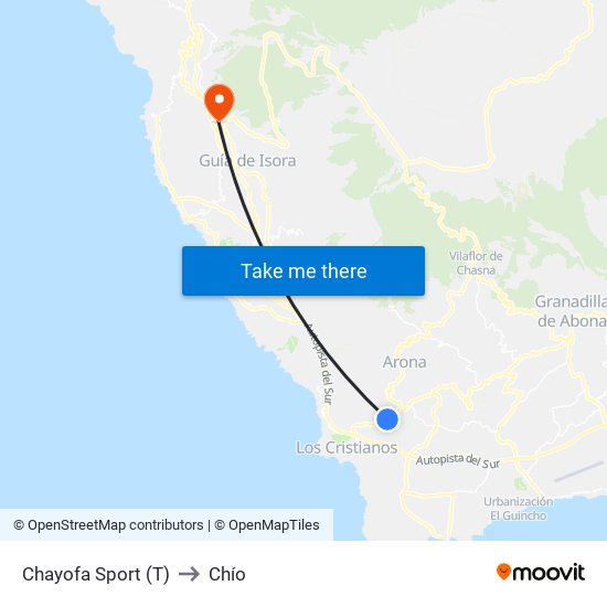 Chayofa Sport (T) to Chío map