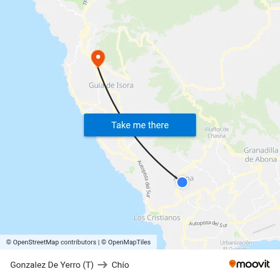 Gonzalez De Yerro (T) to Chío map