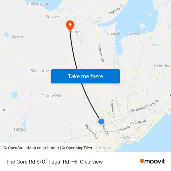 The Gore Rd S/Of Fogal Rd to Clearview map