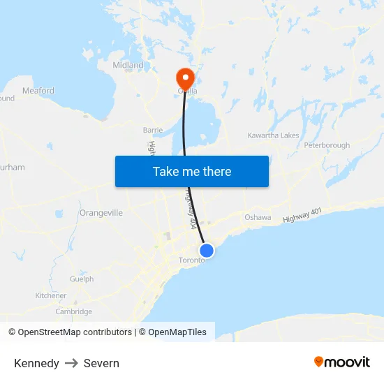 Kennedy to Severn map