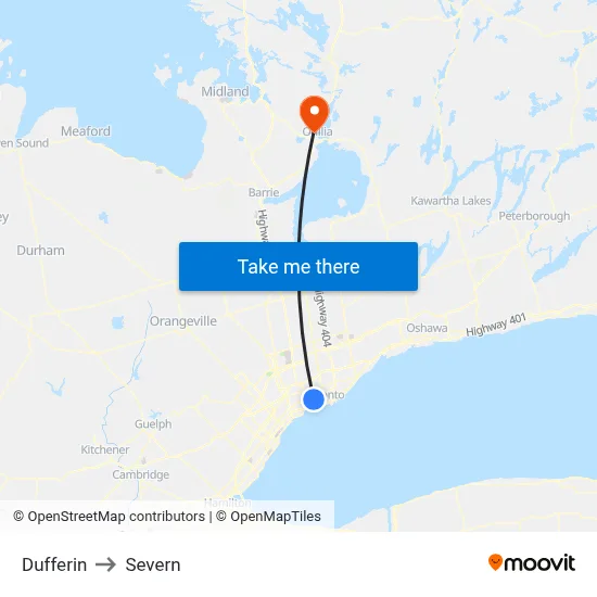 Dufferin to Severn map
