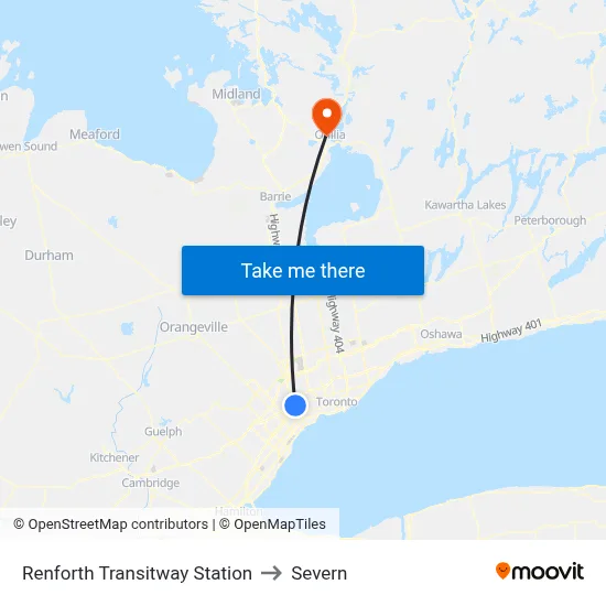 Renforth Transitway Station to Severn map