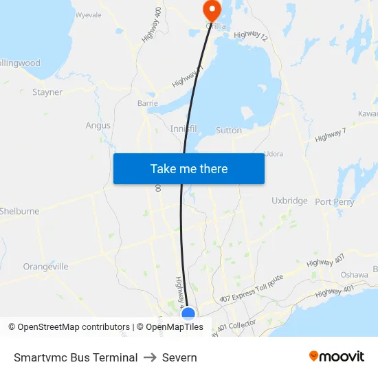 Smartvmc Bus Terminal to Severn map