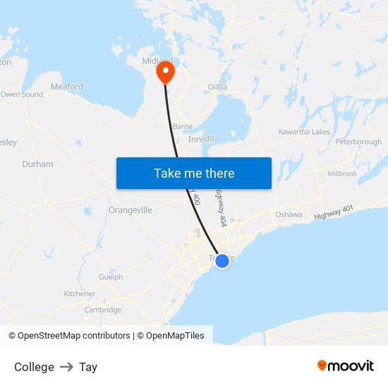 College to Tay map