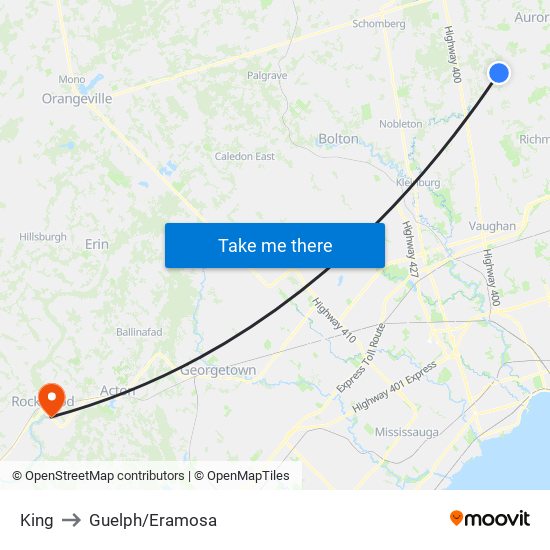 King to Guelph/Eramosa map