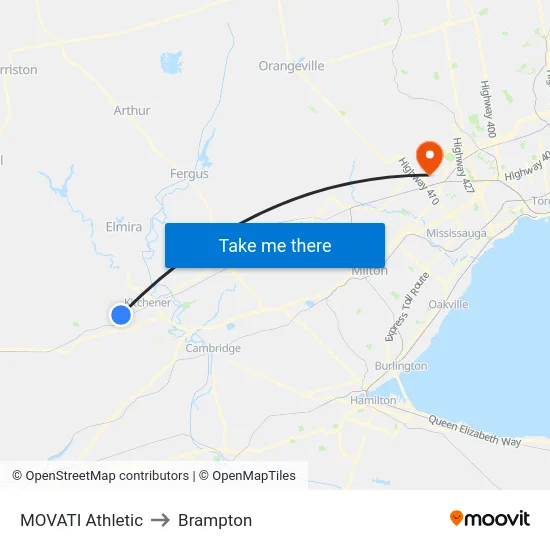MOVATI Athletic to Brampton map