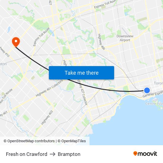 Fresh on Crawford to Brampton map