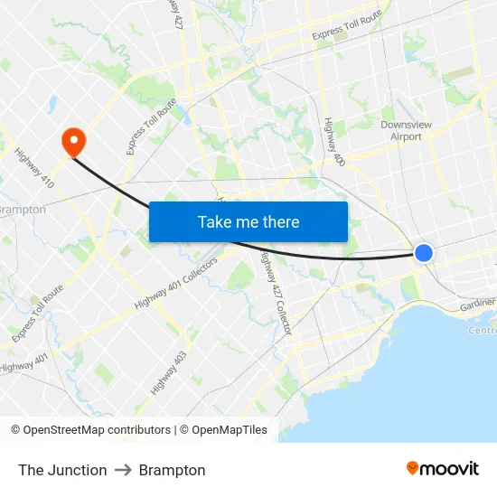The Junction to Brampton map