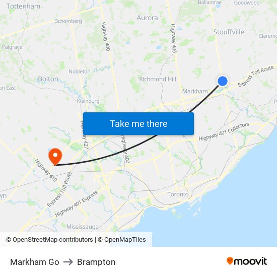 Markham Go to Markham Go map