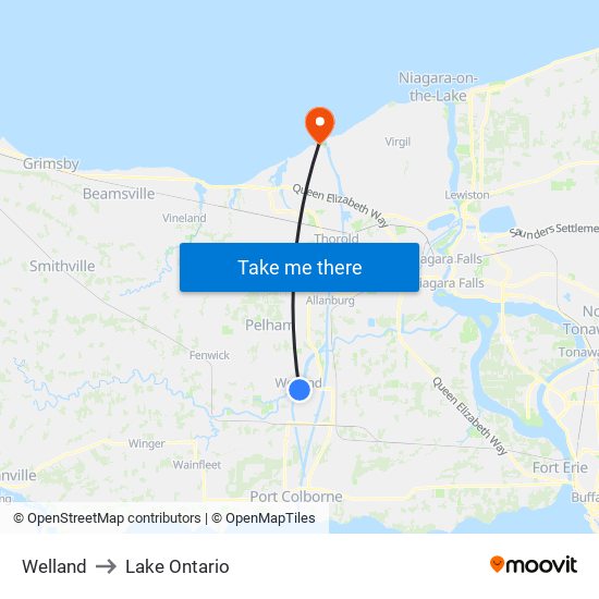 Welland to Lake Ontario map