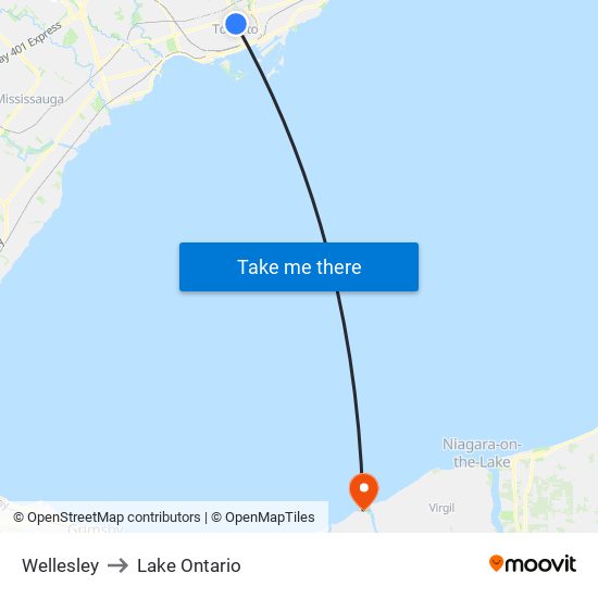 Wellesley to Lake Ontario map