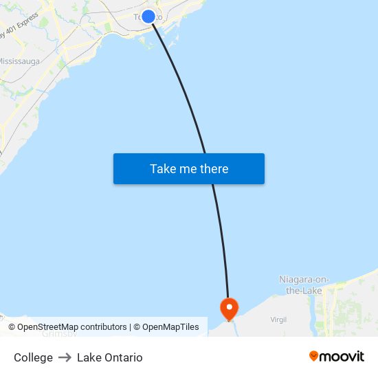College to Lake Ontario map