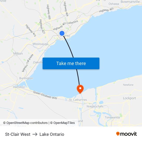 St-Clair West to Lake Ontario map