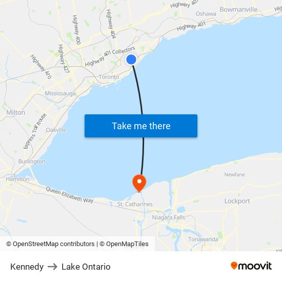 Kennedy to Lake Ontario map