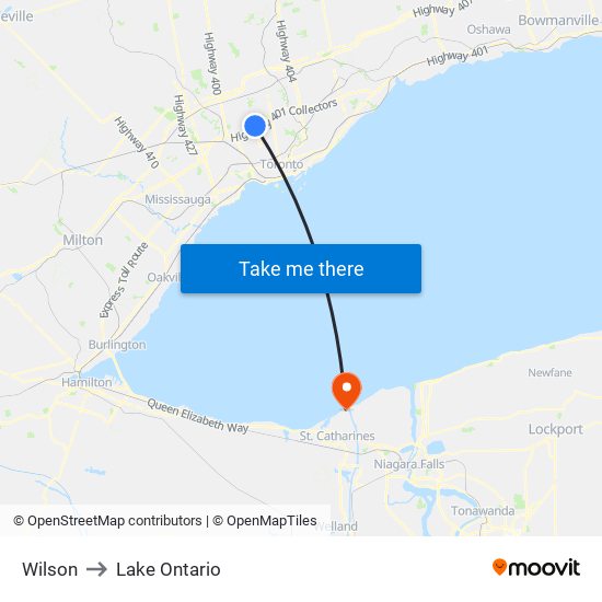 Wilson to Lake Ontario map